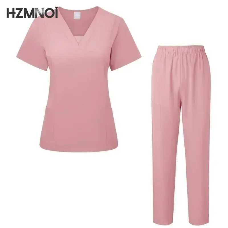 Multicolor Operating Room Scrubs Set Doctor Nurse Top Pants Lab Workwear Surgical Gown Medical Nursing Uniform Clinical Overalls X250410