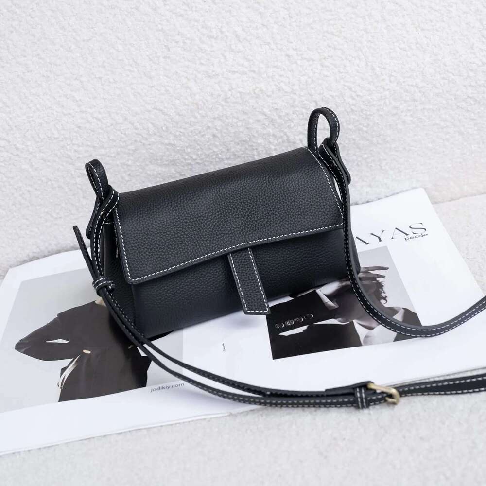 Genuine Leather Casual Handbag, Lady Underarm Fashionable Elegant Women's Shoulder Crossbody Bag Multi Compartment