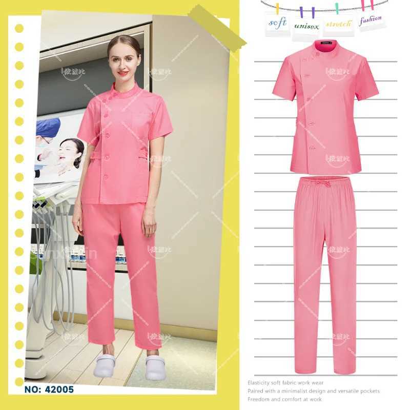 White Short Scrubber Front 3 Pocket Pants Medical Nurse Uniform Laboratory Coat Straight Leg Trouser Doctor Uniform Womens Spa Coat X250410