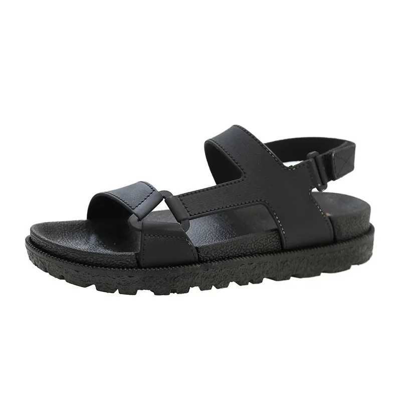 New womens sandals solid color strapless magic sole slider beach and seaside summer cooling sandalsXJ250410