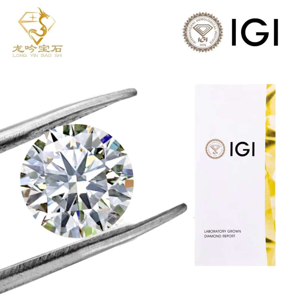 Junyuan Jewelry 1.01 CT Round Lab Grown Diamond CVD HPHT D Color VS1 Clarity IGI Certificate Passed Diamond Test Loose Diamond