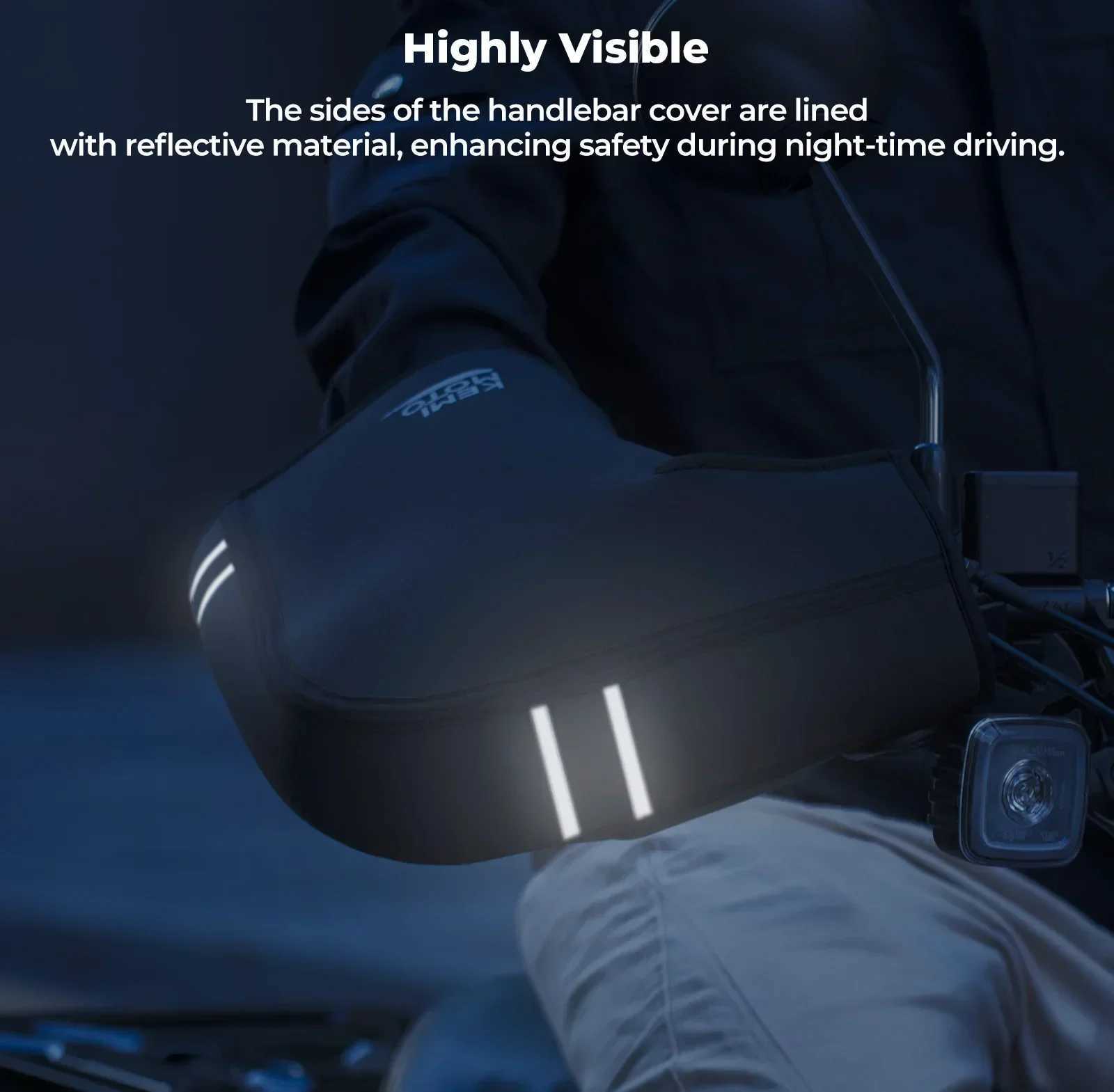 KEMIMOTO Motorcycle Handlebar Gloves Scooter Hand Bar Winter Gloves Windproof Waterproof Washable For ATV Snowmobile S25118