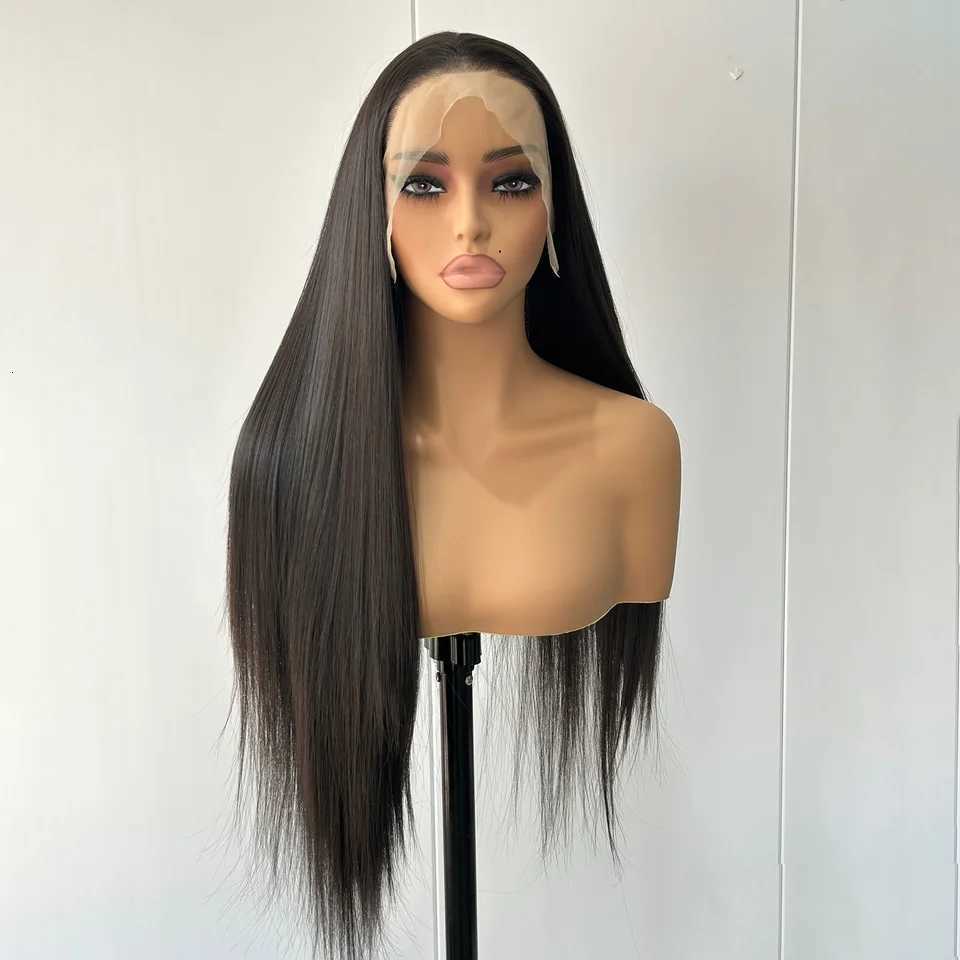 Dark Brown Long Silky Straight Synthetic Free Part Chocolate Brown Brunette Natural Heat Resistant Fiber Wigs for Women DailyT251111