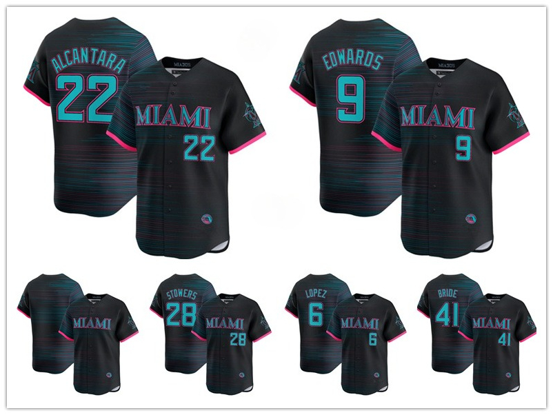 MLB Marlins Baseball Jersey 2025 City Connect Andre 8 Dawson Vidal 17 Brujan Sandy 22 Alcantara Otto 61 Lopez Jonah 41 Bride men women youth