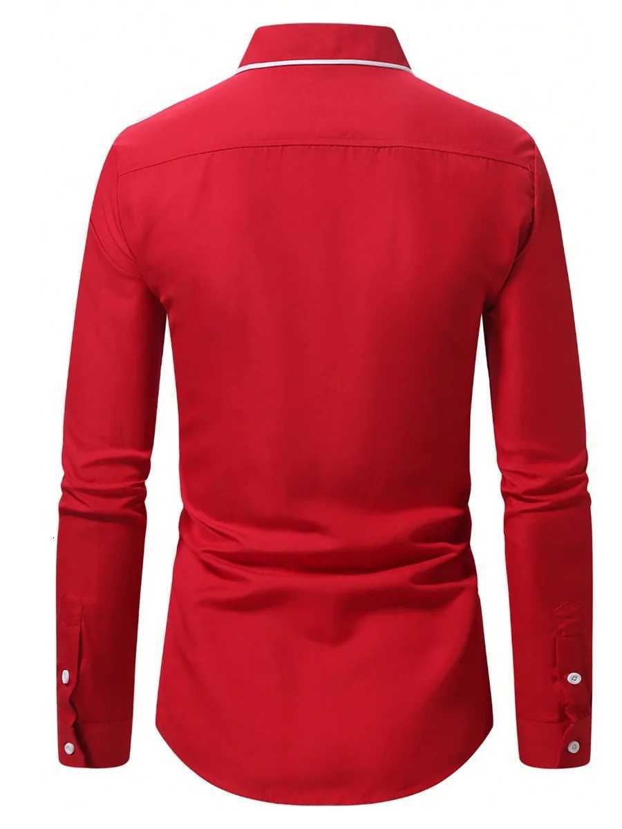 2024 Fashion Lapel Long Sleeve Mens Shirt Simple Casual Mens Street Dance Shirt European Size 5XL Fast Shipping Printed Shirt K251110