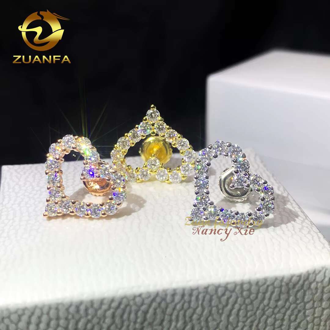 Iced Out 925 Silver Moissanite Diamond Jewelry GRA Vvs Moissanite Men Women Hip Hop Earring Stud Earrings