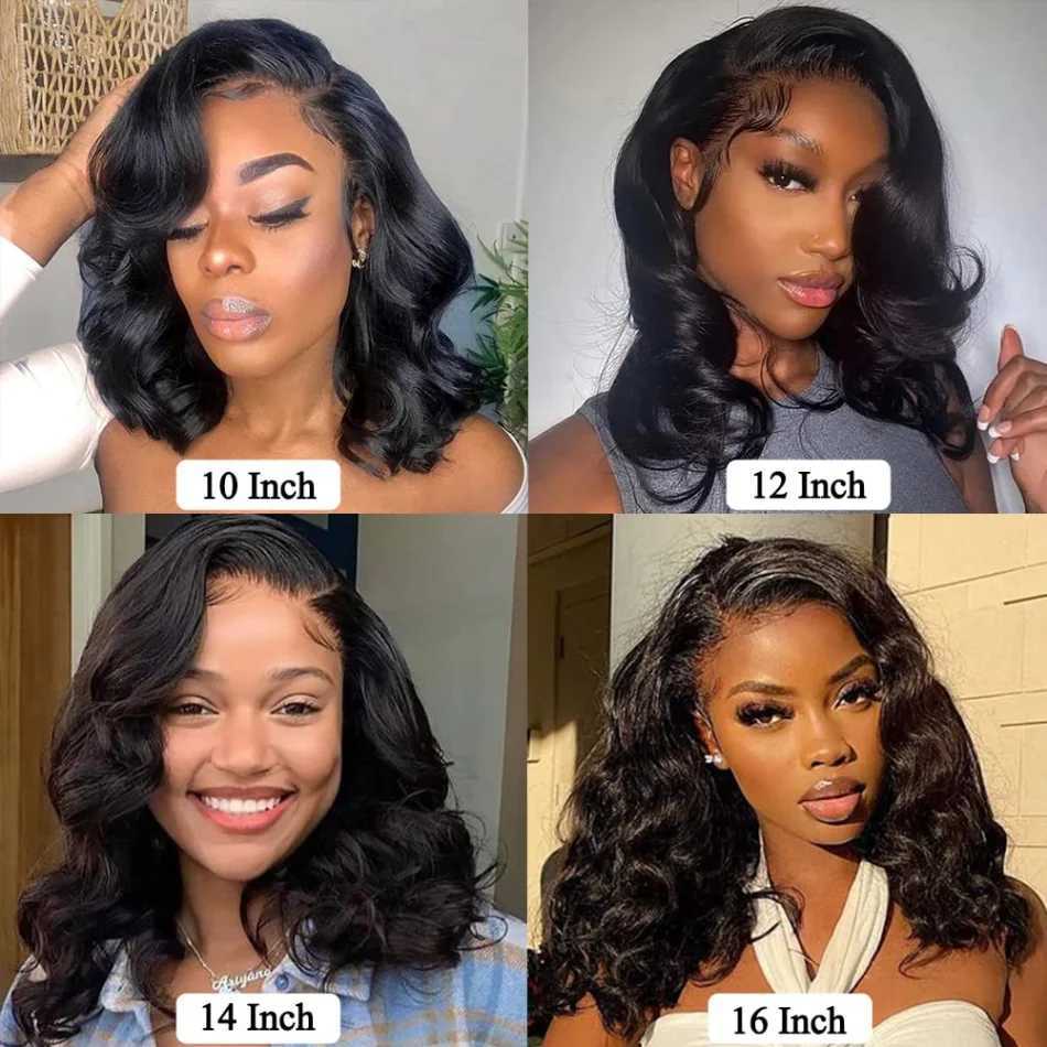 Bob Wig 5X5 Hd Lace Closure Wig Short Glueless Body Wave Human Hair Wigs 13X6 Hd Lace Wigs 220 Density 8 16 Inch For Black WomenT251111