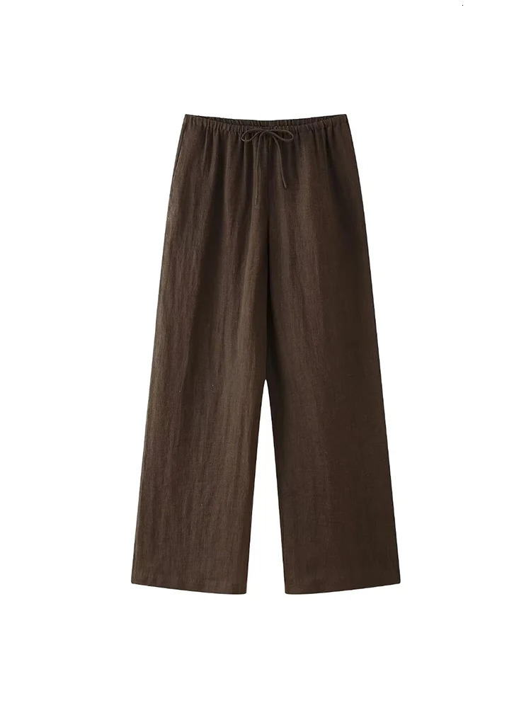 Wide Leg Pants Sets 2 Pieces Women Fashion Lace Up Kimono Tops Womens Suit Two Piece Set Spring Women Outfit 251105