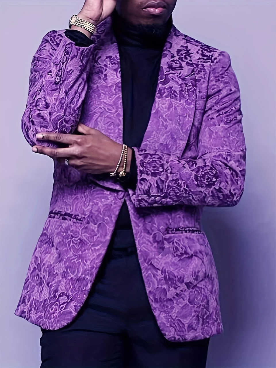 Bright Purple Wedding Tuxedos Jacqusrd 1 Piece Set Jacket Vintage Men Suit Shawl Lapel Single Breasted Party Suits Customized