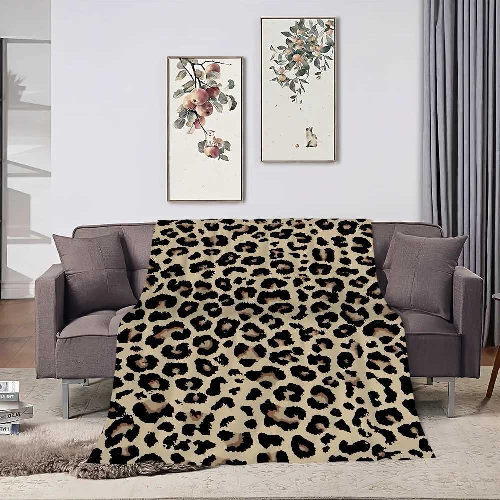 Blanket Flannel Warm Comfort Leopard Soft Plush Print Blanket For Sofa Living Room Office Bedroom Fashion Travel Gift C251111