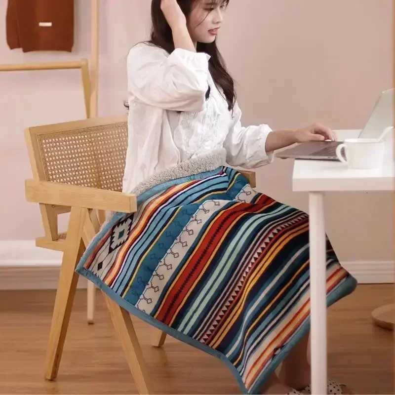 Soft fluffy flannel throw blanket bohemia ethnic styl warm nap knee blanket winter coral fleece thermal small thick quilt C251111