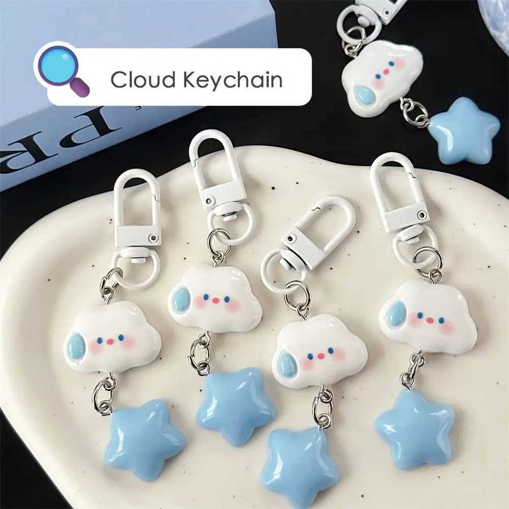 Cute Cloud Keychain Car Keychain Accessories Fun Cloud Creative School Bag Pendant Decorative Gift Cartoon Pendant W250411