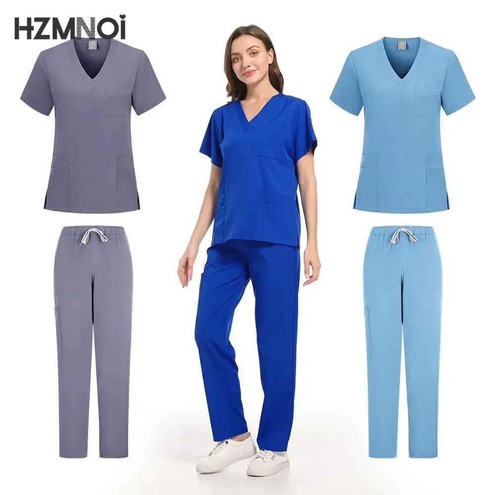 Multicolor Clinical Workwear Pharmacy Dentistry Work Clothes Doctor Nurse Uniforms Hospital Surgery Top Pants Medical Scrubs Set X250410