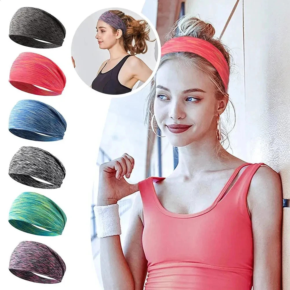 6pcs Sweatband for Men Women Elastic Sport Hairbands Head Band Yoga Headbands Headwear Headwrap Sports Workout Hair Accessories 250410