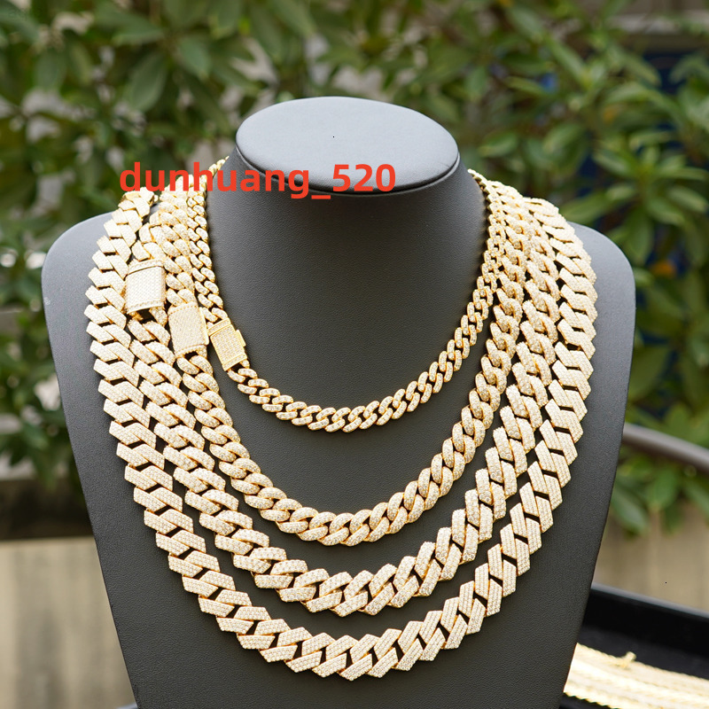 Customize Necklace Hip Hop Fine Jewelry Pass Tester Vvs Moissanite Iced Out Diamond Silver 925 Cuban Link Chain