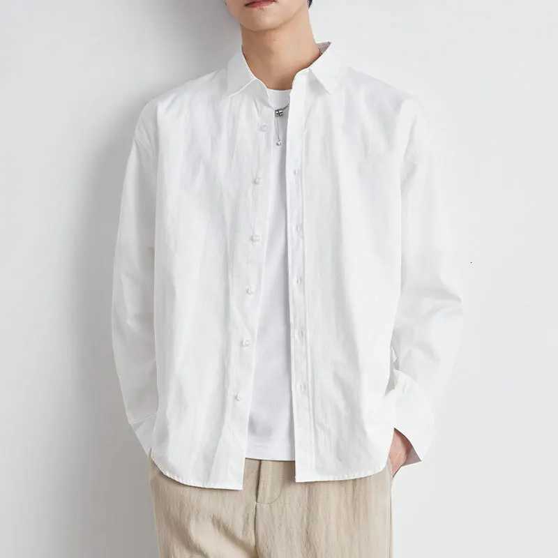Mens Linen Cotton Long Sleeve Shirt Breathable Business Casual Resort Wear Spring Summer Holiday Beach Breathable White Shirts K251110