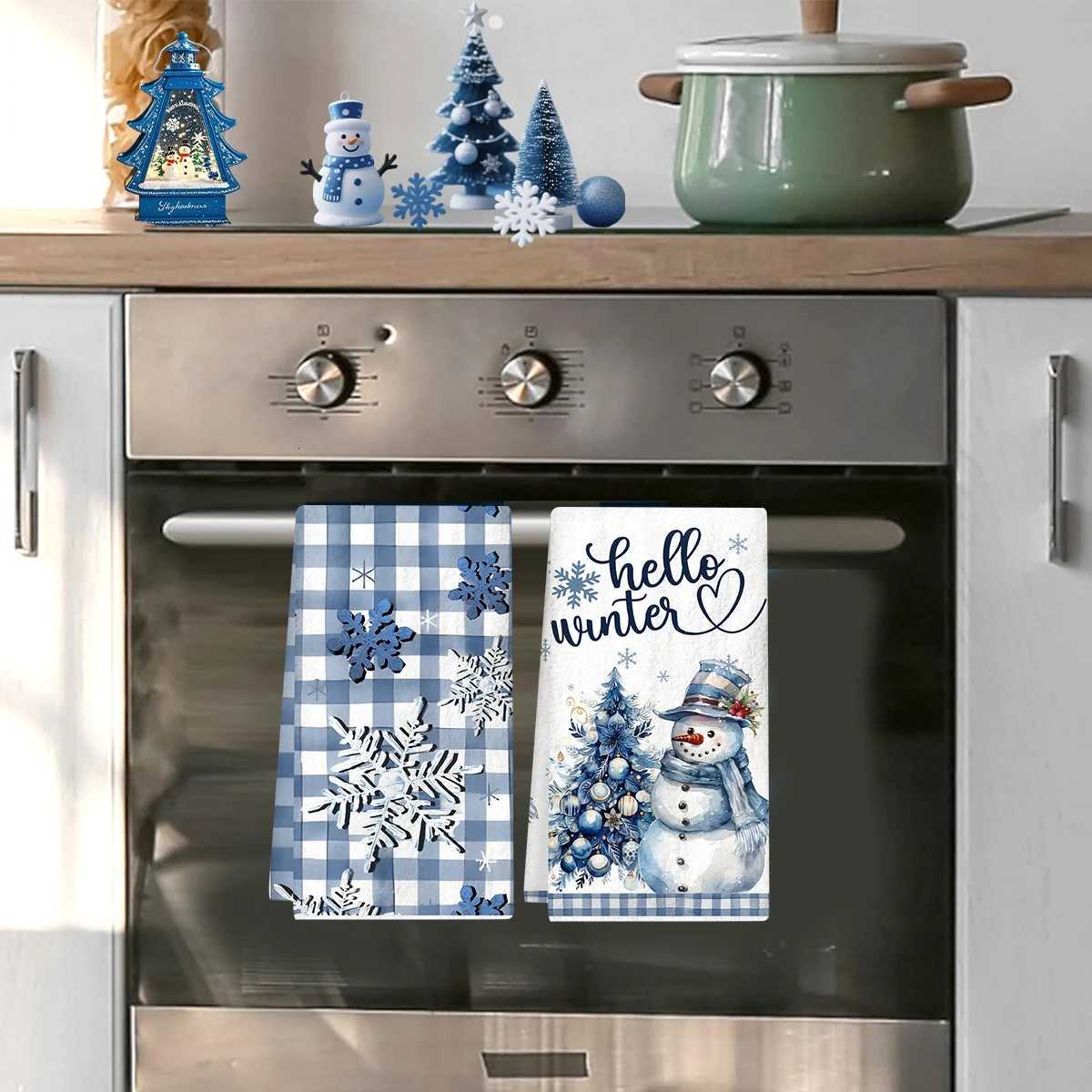 2pcs Christmas Kitchen Towels Merry Christmas Decoration 2025 Xmas Santa Claus Dish Towel Navidad Natal Gifts New Year 2026M251111