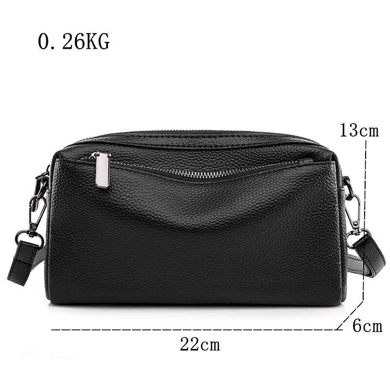 New Cow Handbag Small Single Shoulder Genuine Leather Women Simple Messenger Zero Wallet Mobile Phone Bag