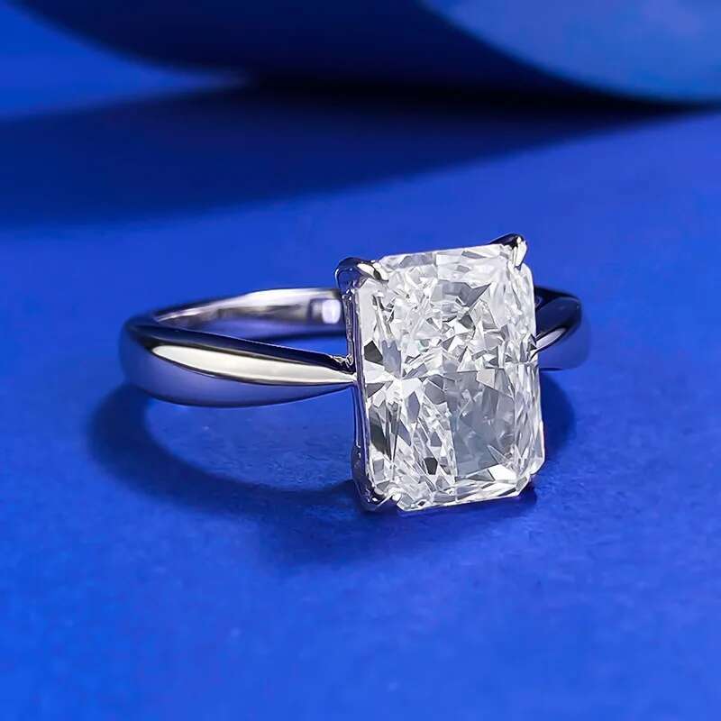 2025 Ice Cut Sparkling White Moissanite Diamond Eternity Pure 100% 925 Sterling Silver Party Women Jewelry Wedding Ring Gift