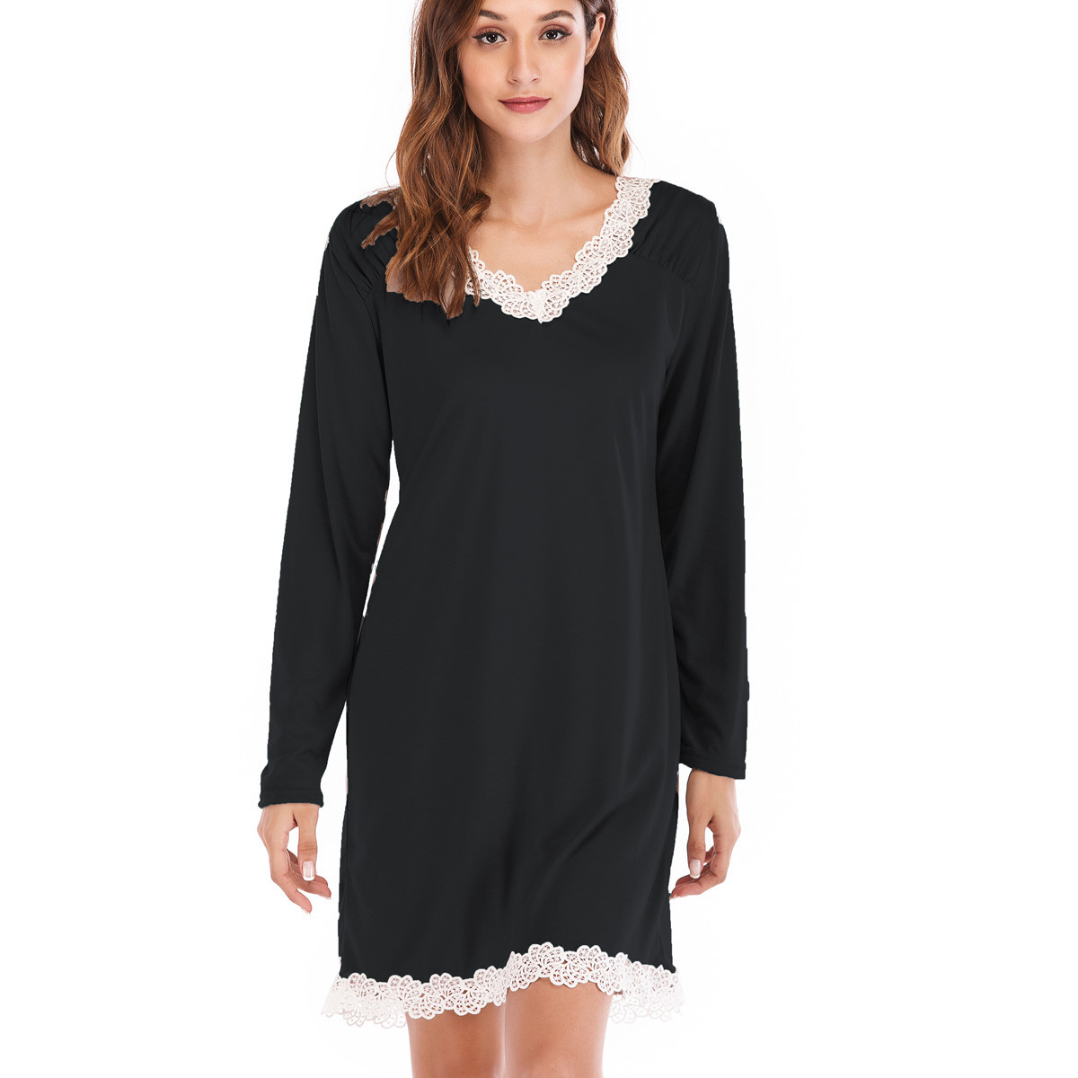 Casual Dresses Summer European and American new autumn lace long sleeved loose dress