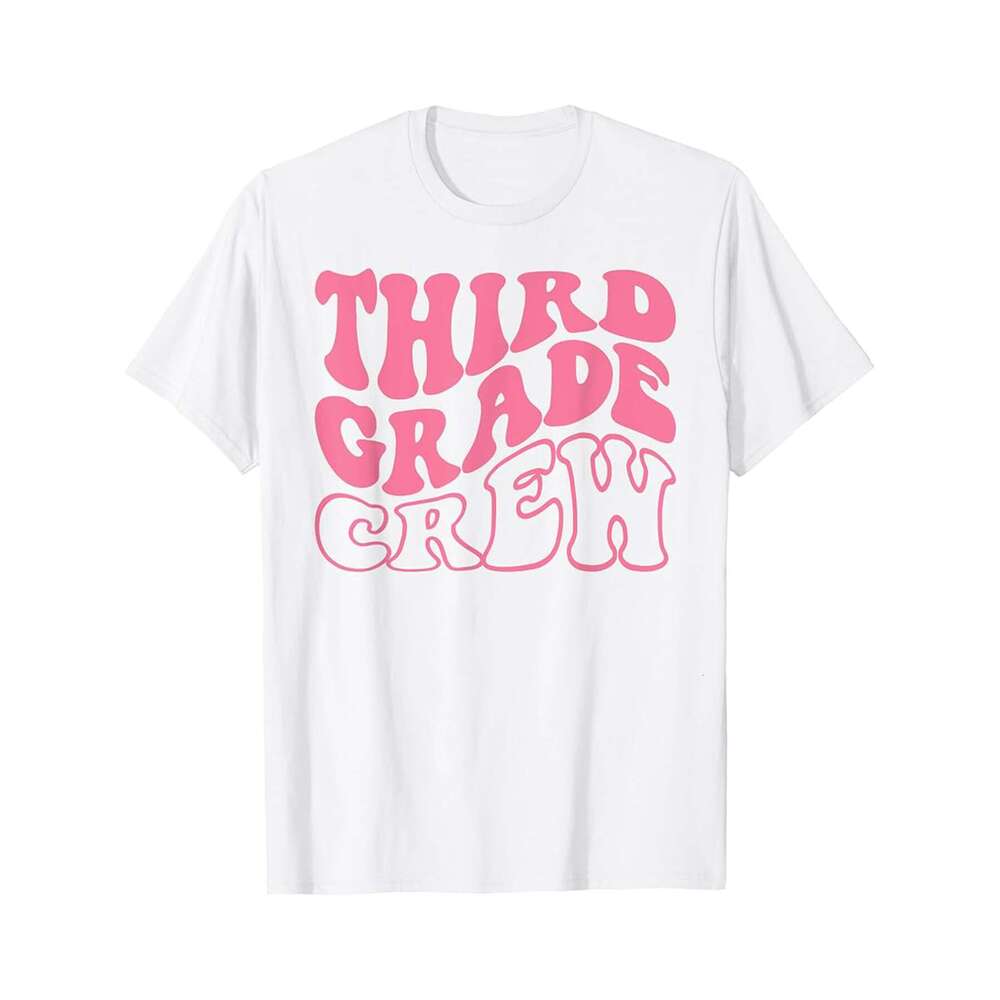 Designer T shirt Third Grade Crew Happy First Day Of School 3RD GRADE Back To - 220g T shits