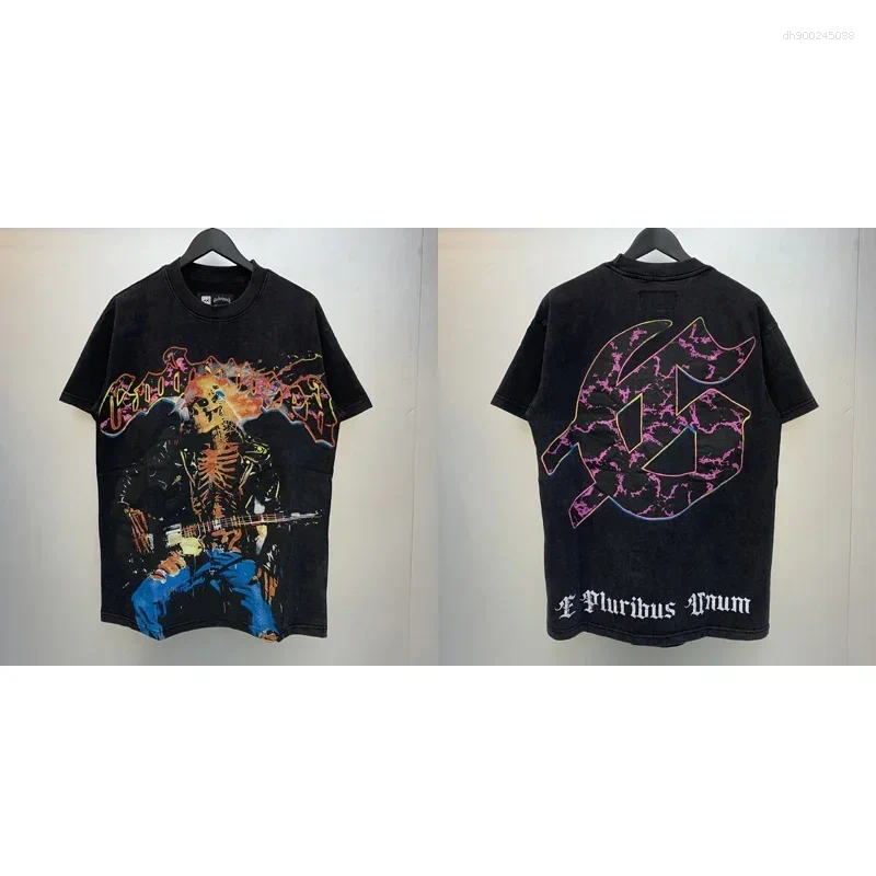 Men's T Shirts High Street Original Label Skull Dreams T-Shirt Vintage Do Old Black Short-sleeved Top