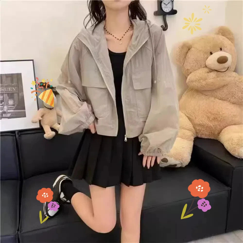 Simplicity Thin Sunscreen Clothing Anti UV Loose Summer Long Sleeved Jacket Waterproof Quick Dry Womens Coat Outdoor Sports 250410