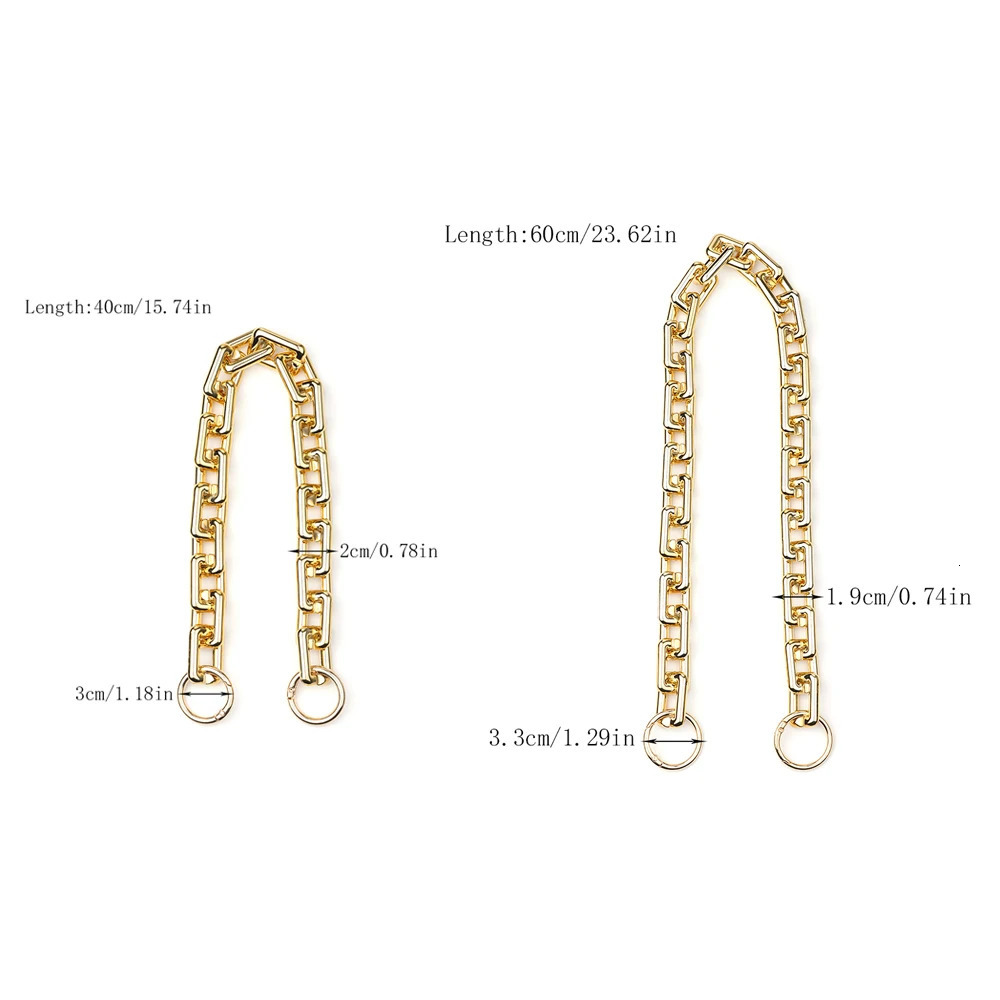 40/60cm Golden Acrylic Purse Chain Strap Handbag Handles Diy Purse Replacement Chain For Shoulder Bag Strap Bag Accessories 251110