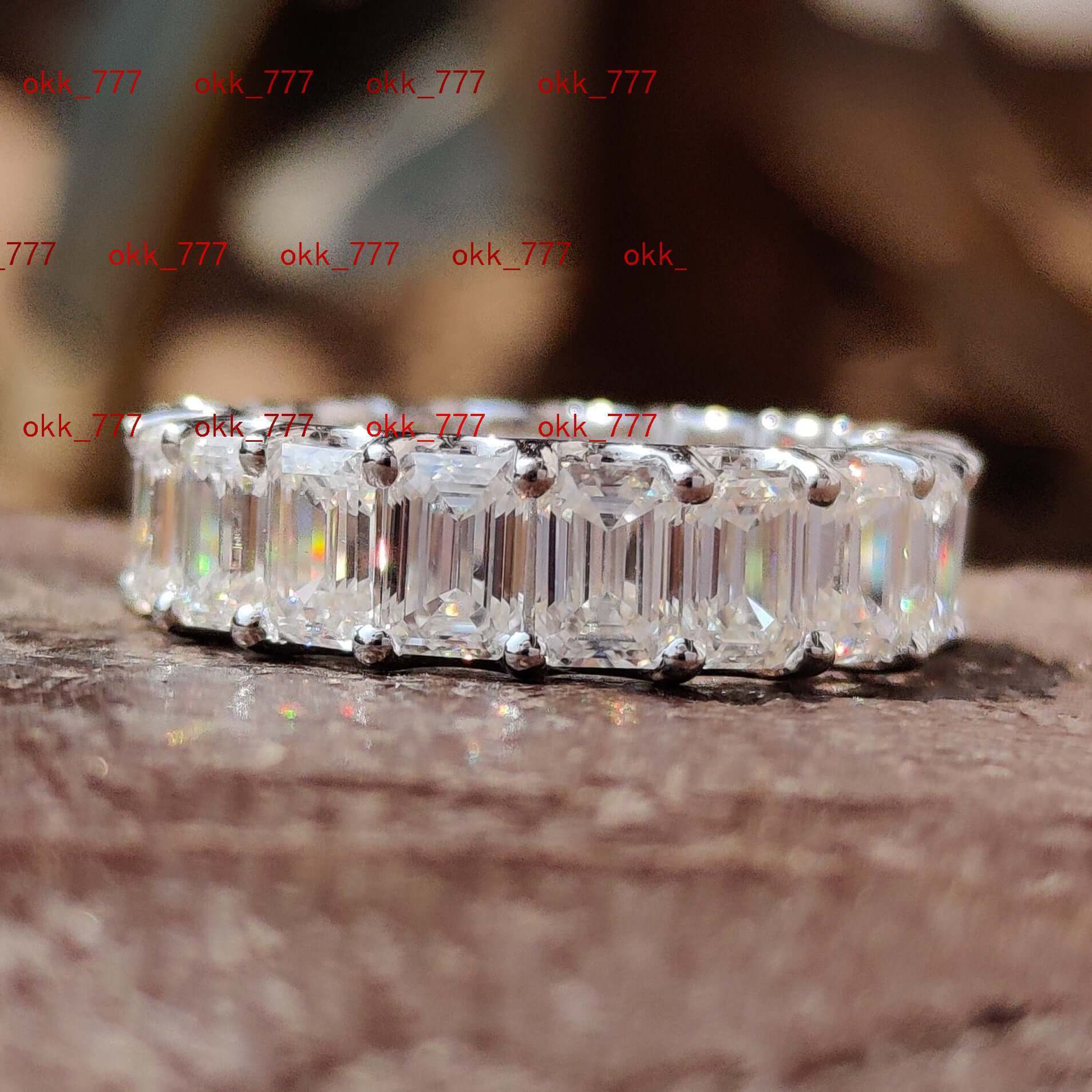 Wholesale Engagement Wedding Rings Fine Jewelry Women VVS Eternity Moissanite Diamond 925 Sterling Silver 18K Gold Plating Ring