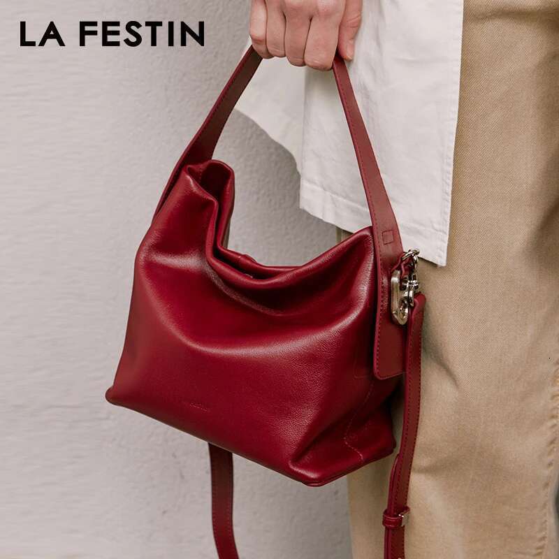 LA FESTIN Original Handbag Women 2024 New Leather Shoulder Designer Crossbody Bag