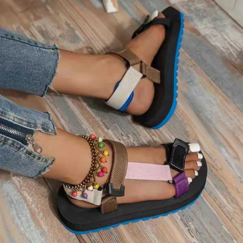 Womens Sandals 2022 New Style Womens Summer Soft Slip Buckle Casual Durable Sandals Womens Outdoor Casual Beach Shoes Size UpXJ250410