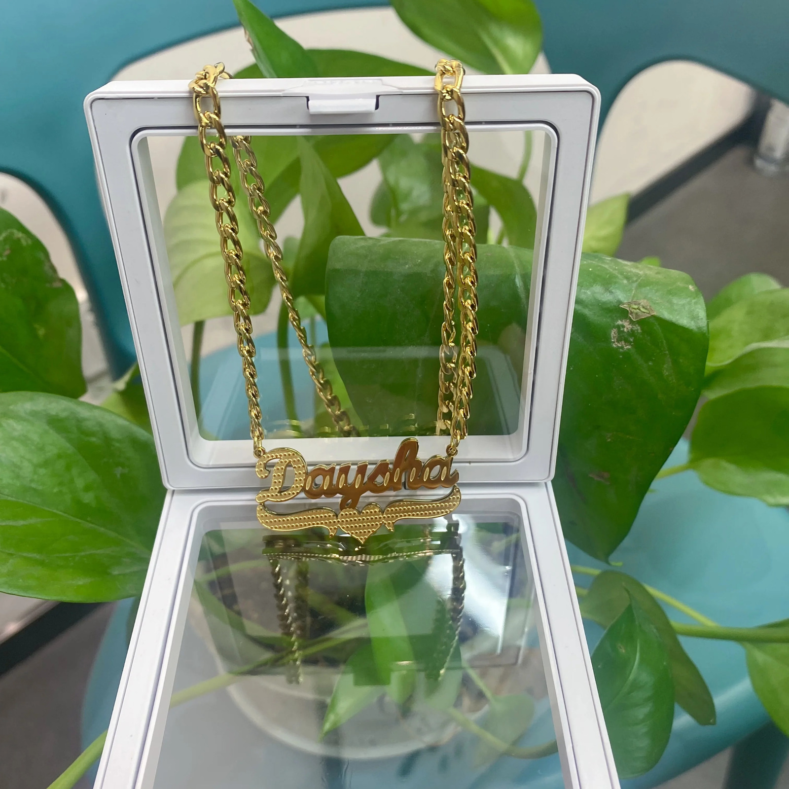 Zciti Personalized Jewelry Custom Name Bracelet Necklace Set Double Layer 18k Gold-Plated Stainless Steel Christmas Gift 251107