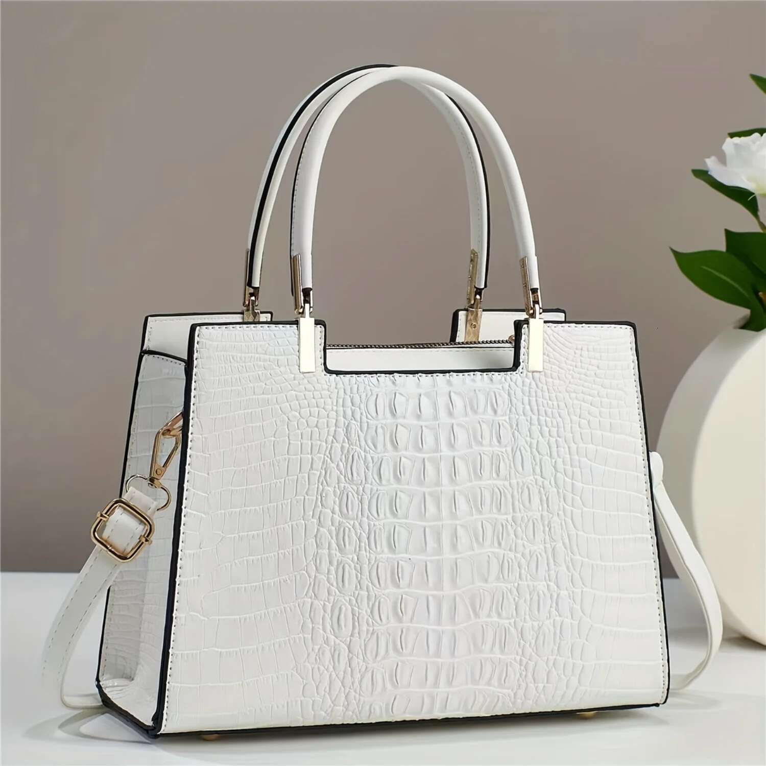 2025 New Artificial Leather Crocodile Pattern Handbag with Shoulder Strap Fashion Wallet Designer Trendy Handbag3
