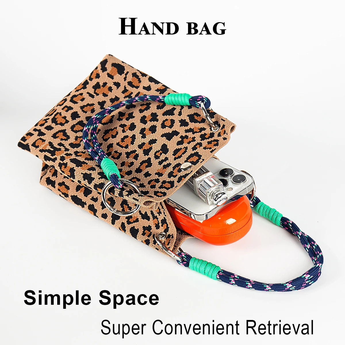 Vintage Mature Leopard Print Statement Knit Tote Bag Suitable for Womens Daily Commute Shopping Camping Travel Carrying Books Phone 251110