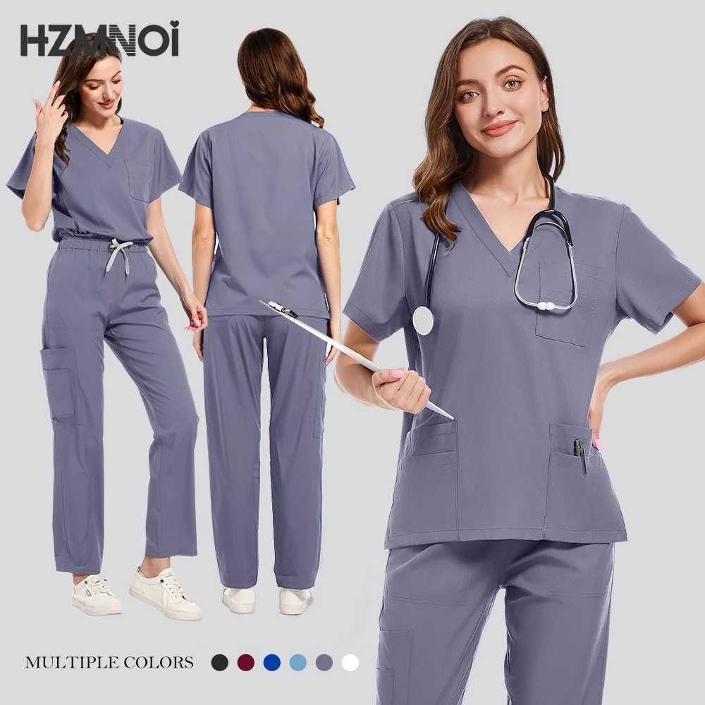 Scrub Sets Uniform Women Surgical Medical Scrub Doctor Nurse Working Clothes Soft Nursing Spa Beauty Uniform Dental Lab Coat New X250410