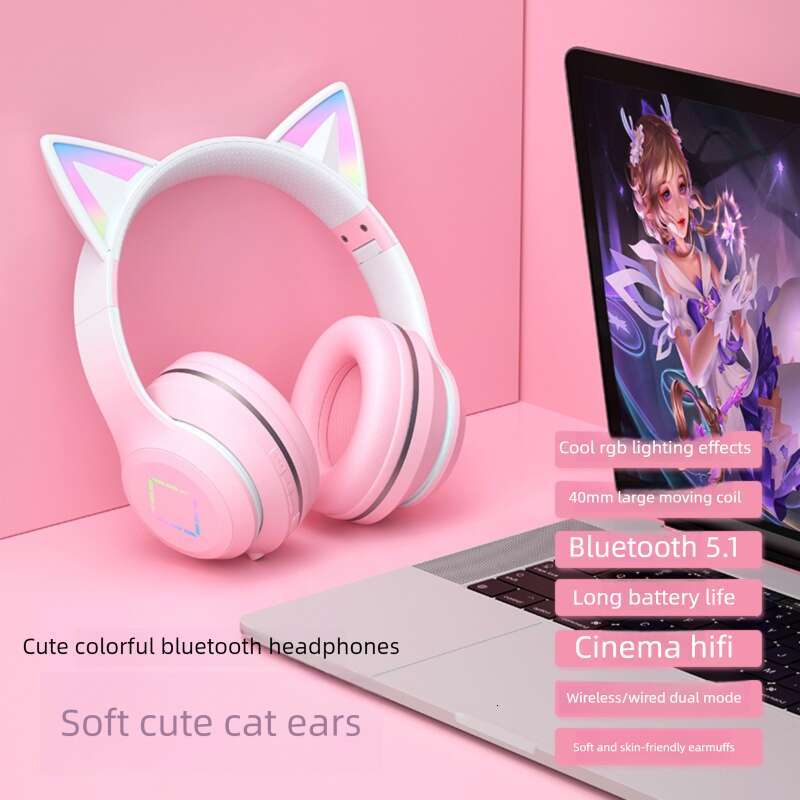 Famous Brand Famous Brand New DR Over Ear Gradient Color Children S Gaming Online Class Call E Sports Wireless Bluetooth Headphones