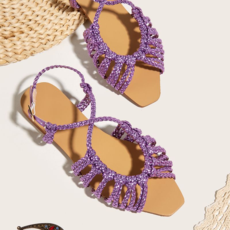 hot Women Designer Sandals Fashion Woven Sandal Summer Beach Flat Sandles
