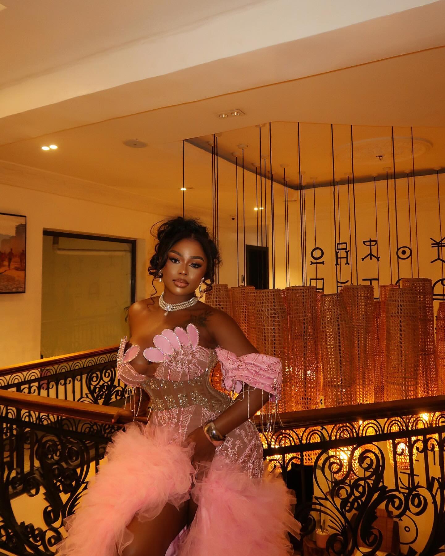 Pink Mermaid Prom Dresses 2025 Appliques Beaded Lace Tiers Evening Formal Party Second Birthday Engagement Gowns Plus Size Dress For Special Occasions