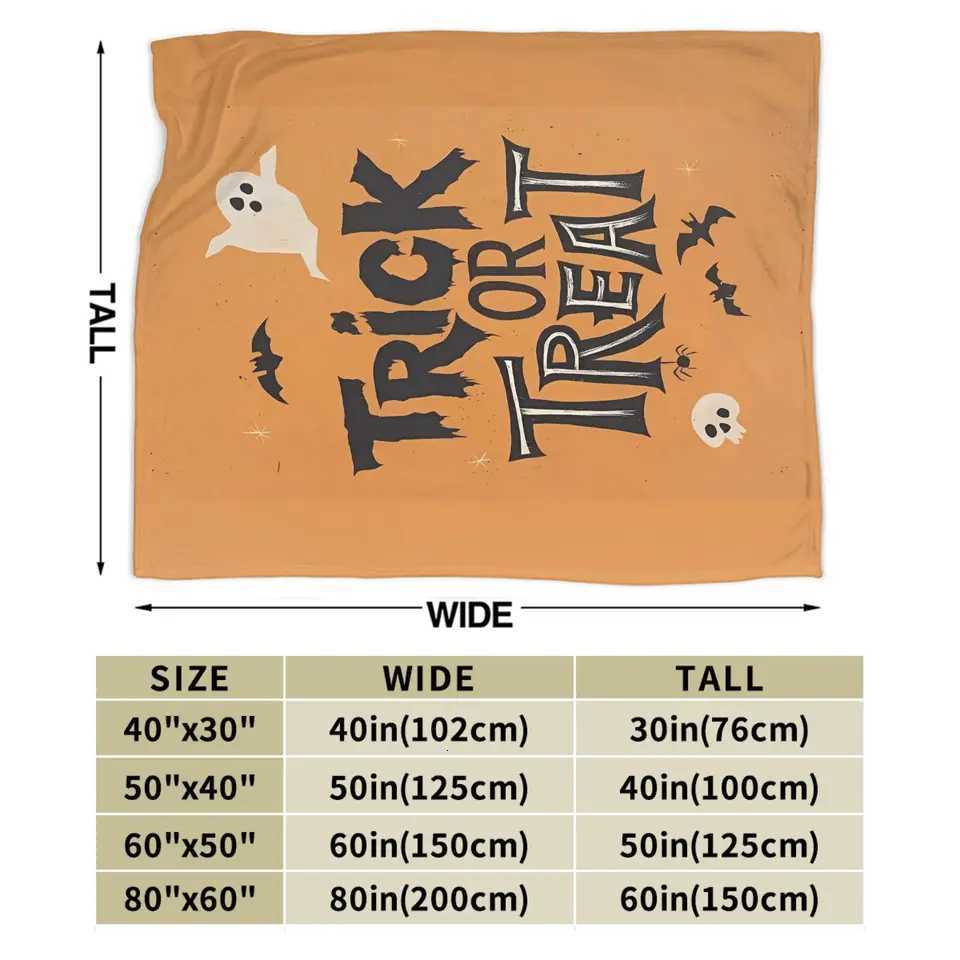Blanket Warm Soft Blanket Child Decorative Halloween Trick or Treat Bedding Throws Flannel Bedspread For Home Decor Funny Sofa Bed Cover C251111