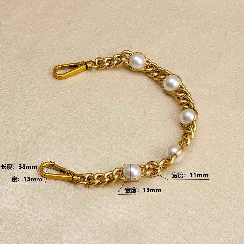 Bag Strap Pearl Chain Metal Gold Shoulder Chain DIY Bag Chain Fashion Replacement Strap For Bags Accessories 25 50 60 110 120CM 251110