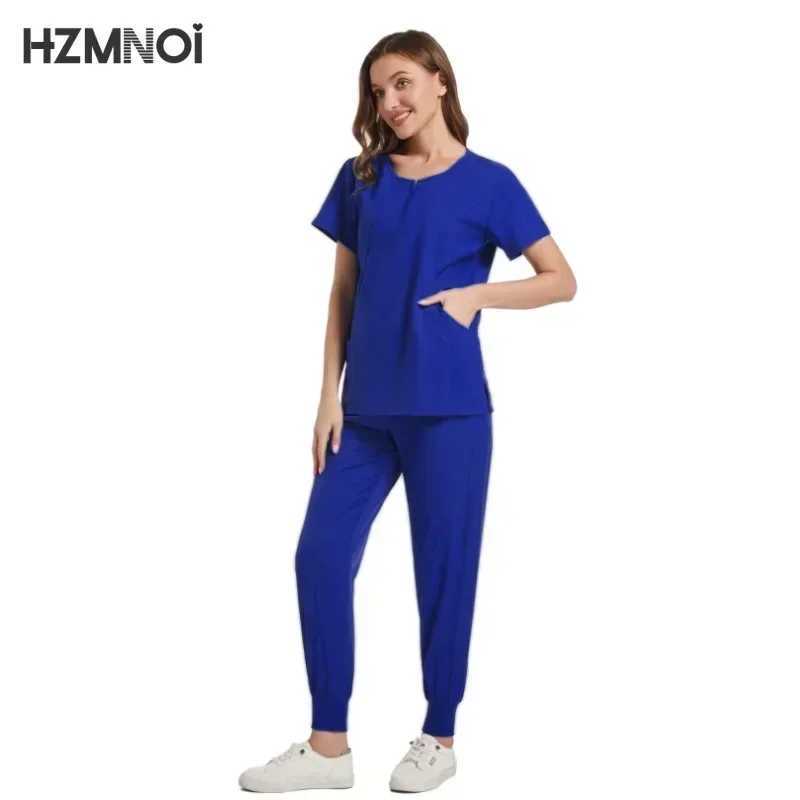 Surgical Uniforms Woman Scrub Set Medical Nurse Beauty Sn Workwear Clinical Scrubs Top + Pant Spa Doctor Nursing Tunic Suit X2504101