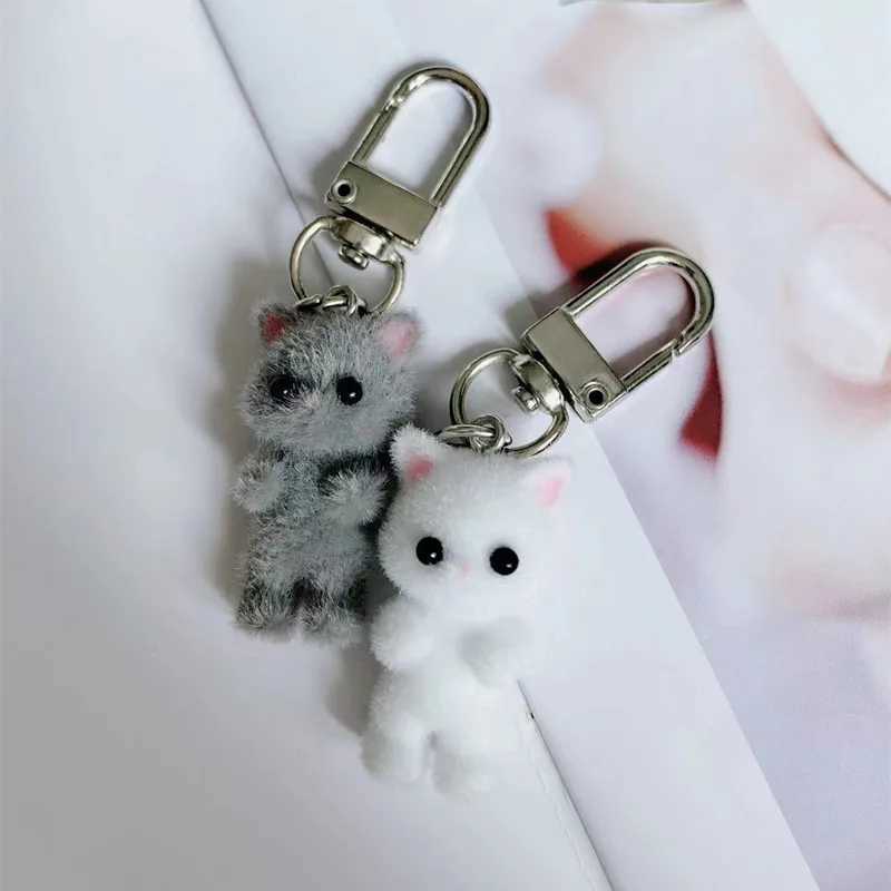 ZAKOL Cute Plush Cat Keychain 3D Love Phone Pendant Earphones Charm Packaging Decoration Car Key Ring Jewelry Gift W250411