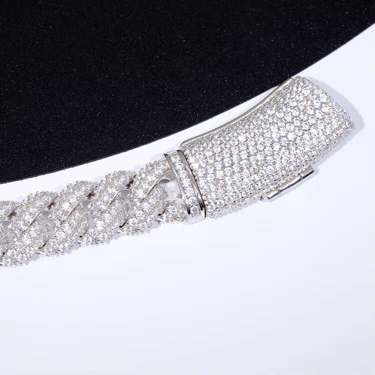 Hip Hop Chain 6mm 9mm 13mm Iced Out 925 Solid Silver VVS Moissanite Pass Diamond Tester Jewelry Cuban Link Chain Necklace