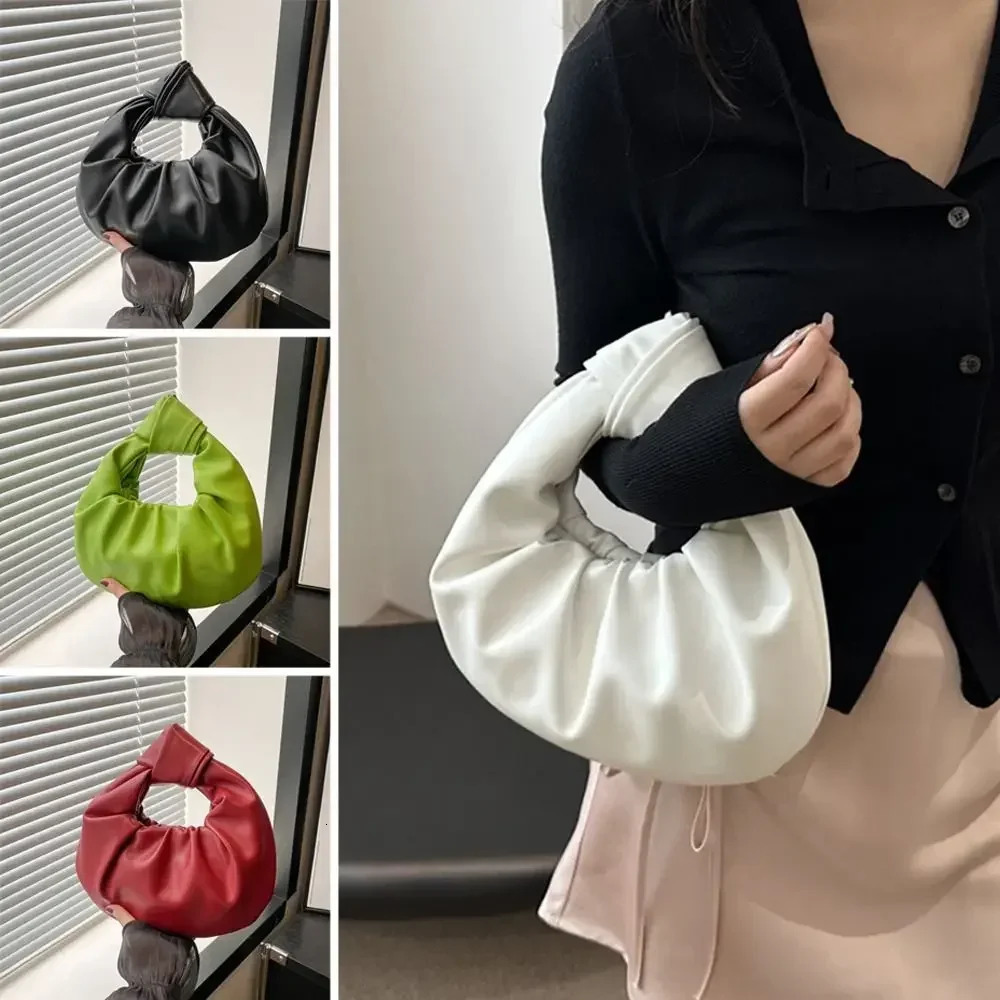 Casual PU Leather Shoulder Bags Large Capacity Solid Color Lightweight Underarm Bags for Women Girls R251110