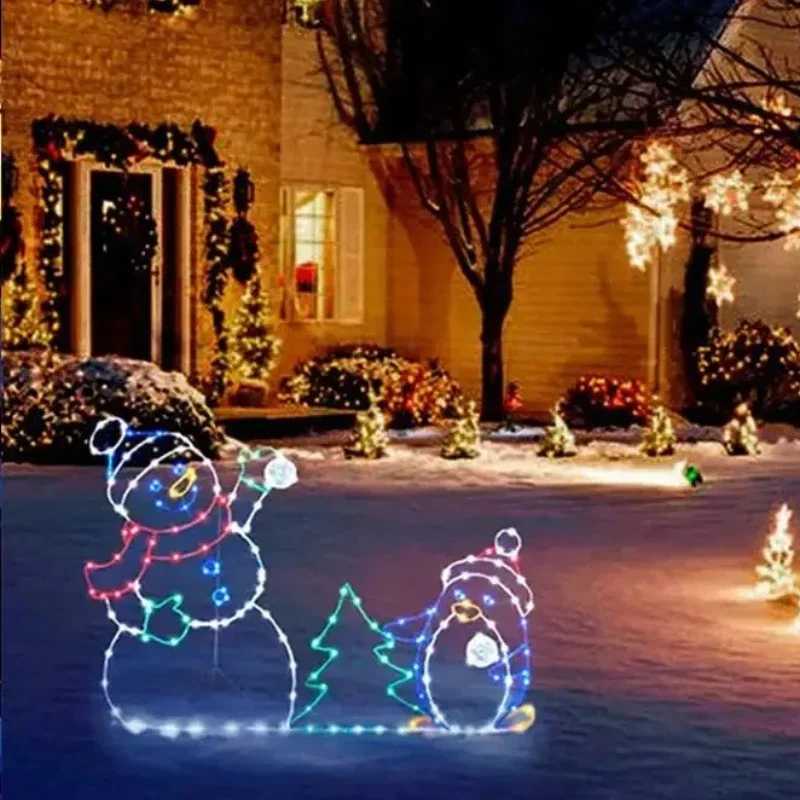 Christmas Christmas LED Snowman Ornament with Glitter Light for Animated Winter Home Decor and Outdoor Garden Yard Decoration Y251111