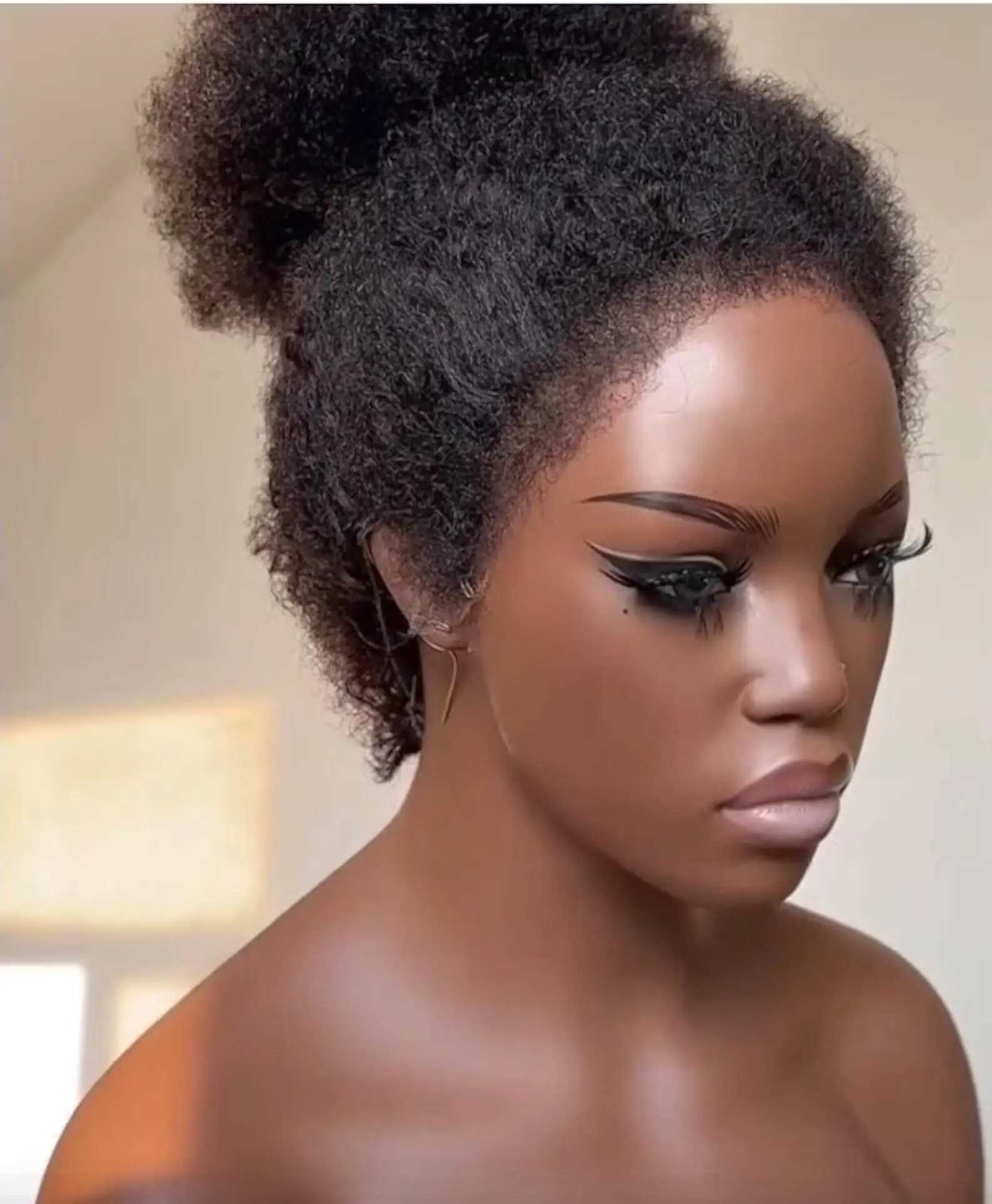 26Inch Soft Long Glueless Natural Black Kinky Straight Lace Front Wig For Women With Baby Hair Synthetic Preplucked DailyT251111