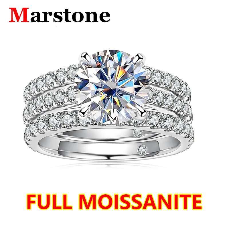 3ct Full Moissanite D Color Womens Luxuary Ring Set Bridal Sets Wedding Band 925 Silver Rings Fine Jewerly with GRA for Women