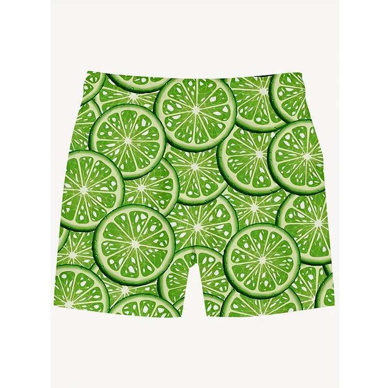 New summer 3D fruit board shorts dry quick drying beach swimming shorts womens hip-hop street clothing shortsW250410