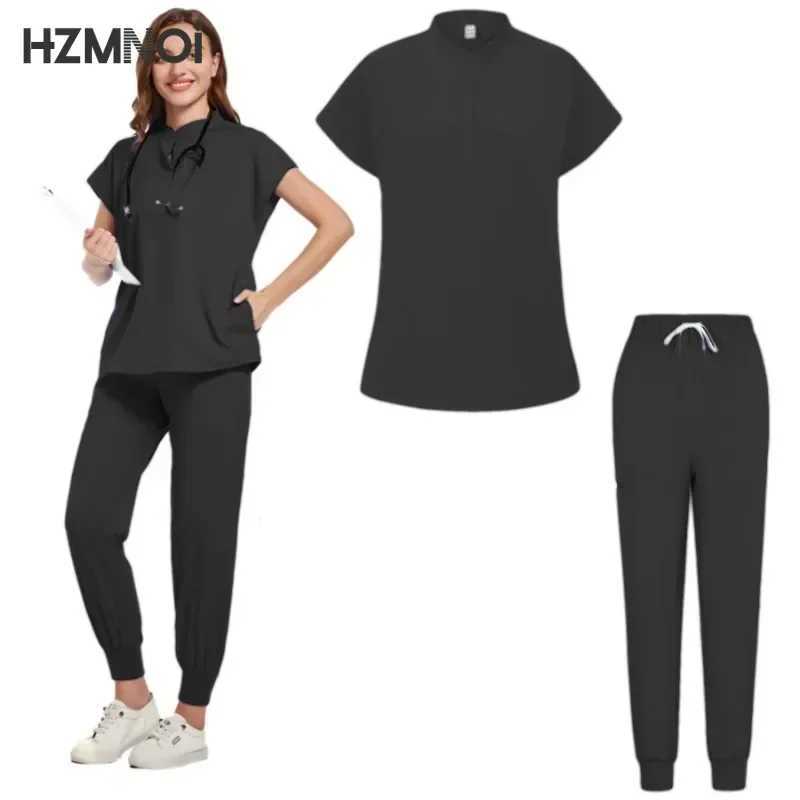 Multicolor Jogger Short Slve Lab Spa Mens High Quty Slim Fit Stretch Breathable Scrub Clothing Women Scrub Medical Uniform X250410