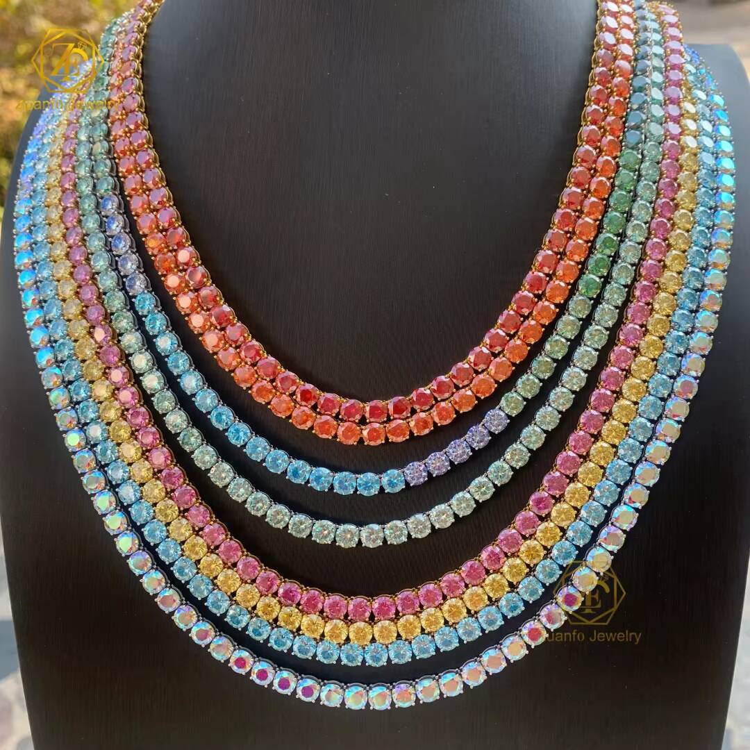 Cheapest Price Hip Hop 925 Silver Gra VVS Moissanite Diamond Tennis Chain 3MM 4MM 5MM Necklace Bracelet Men Women Hiphop Jewelry